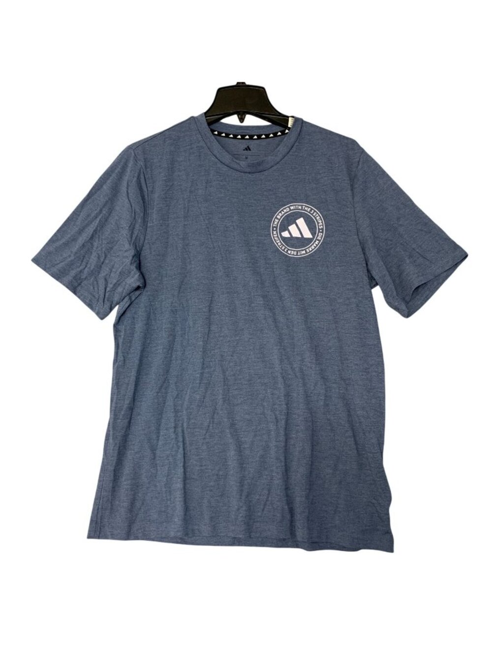 NWOT Adidas Men's M Blue Logo T-Shirt  Polyester Blend